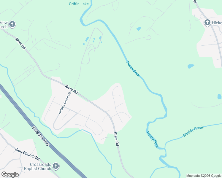 map of restaurants, bars, coffee shops, grocery stores, and more near 3715 Serenity Drive in Hickory