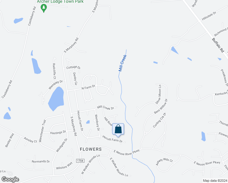 map of restaurants, bars, coffee shops, grocery stores, and more near 349 North Farm Drive in Clayton