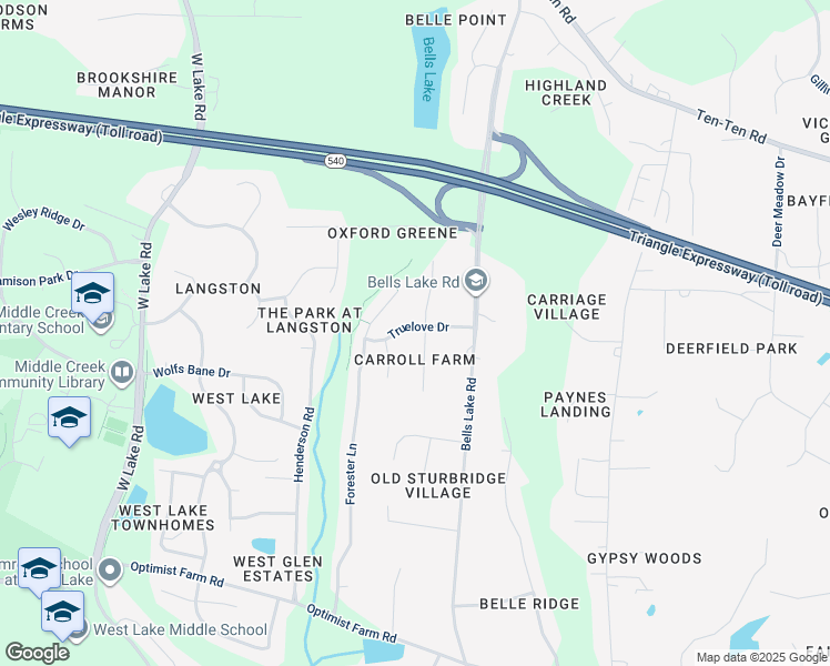 map of restaurants, bars, coffee shops, grocery stores, and more near 8202 Newcomb Street in Apex