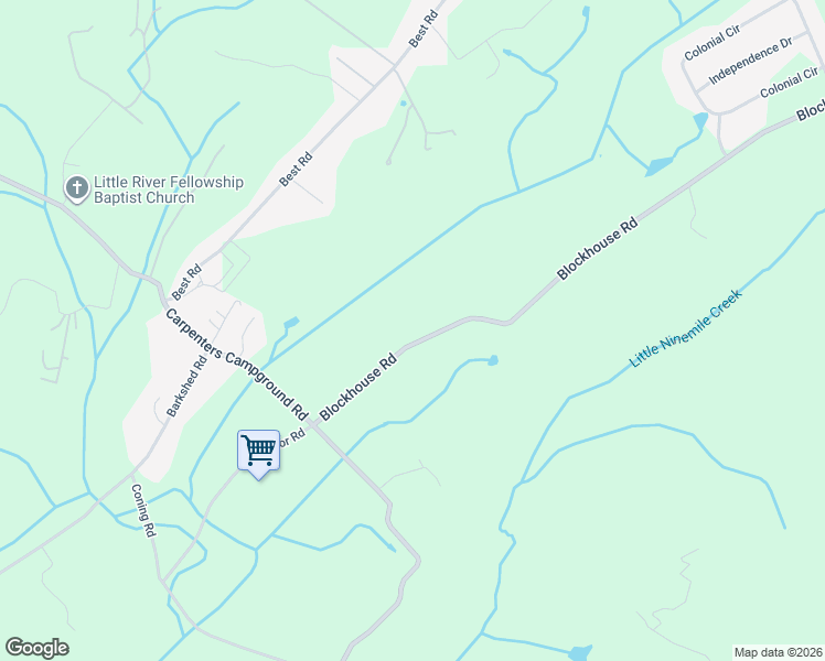 map of restaurants, bars, coffee shops, grocery stores, and more near 2534 Blockhouse Road in Maryville