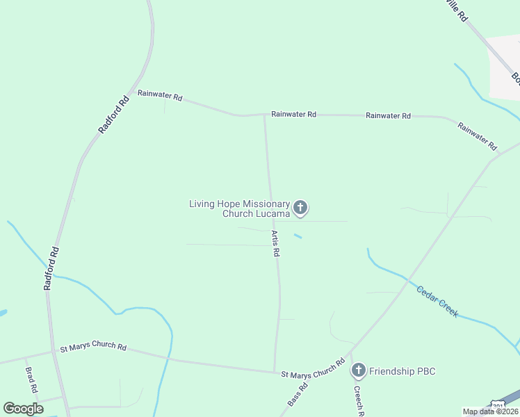 map of restaurants, bars, coffee shops, grocery stores, and more near 5072 Artis Road in Lucama