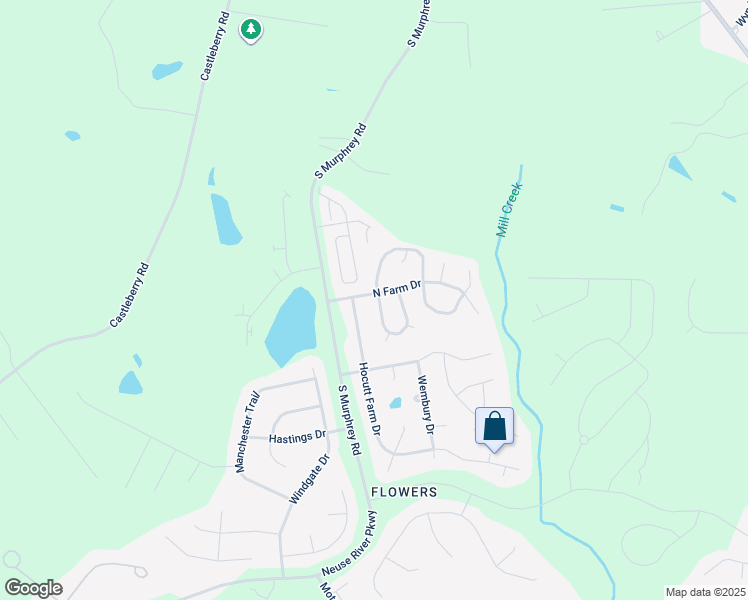 map of restaurants, bars, coffee shops, grocery stores, and more near 18 Willowbrook Circle in Clayton