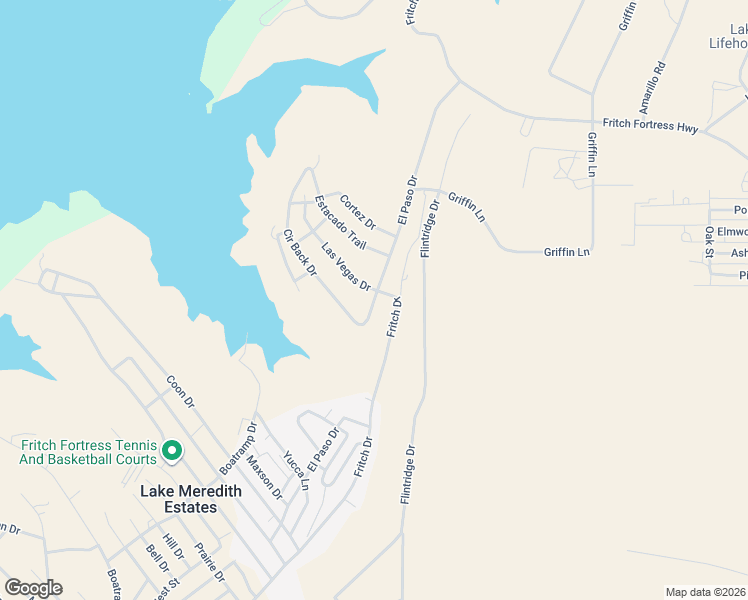 map of restaurants, bars, coffee shops, grocery stores, and more near El Paso Drive in Hutchinson County