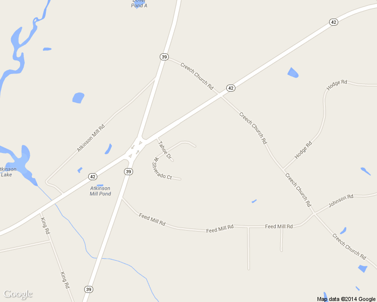 map of restaurants, bars, coffee shops, grocery stores, and more near 144 East Silverado Court in Kenly
