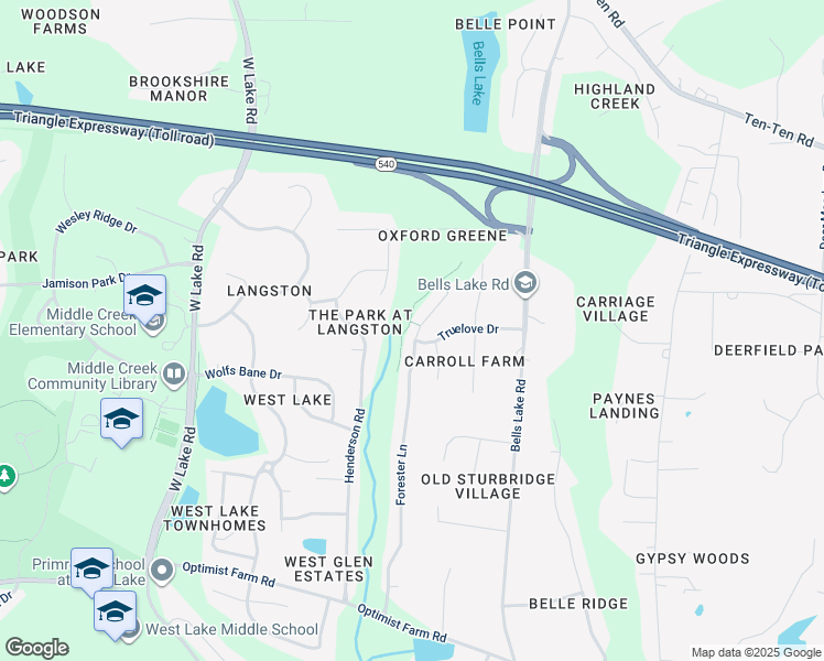 map of restaurants, bars, coffee shops, grocery stores, and more near 8805 Forester Lane in Apex