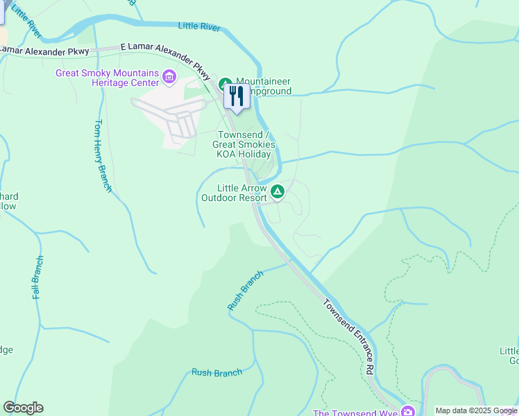 map of restaurants, bars, coffee shops, grocery stores, and more near in Townsend