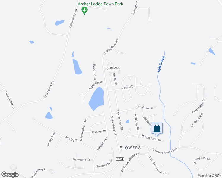 map of restaurants, bars, coffee shops, grocery stores, and more near 25 North Farm Drive in Clayton