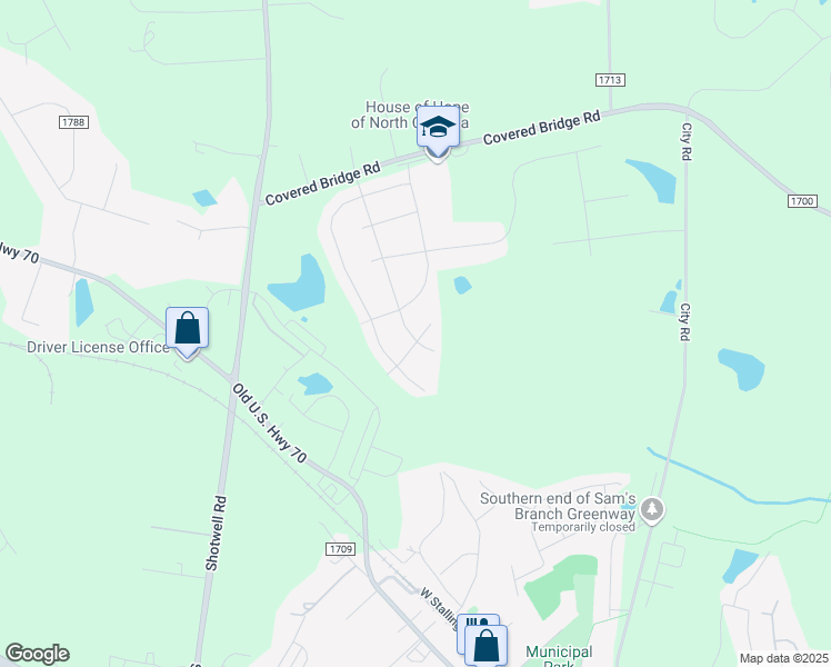 map of restaurants, bars, coffee shops, grocery stores, and more near 387 Streamliner Blvd in Clayton