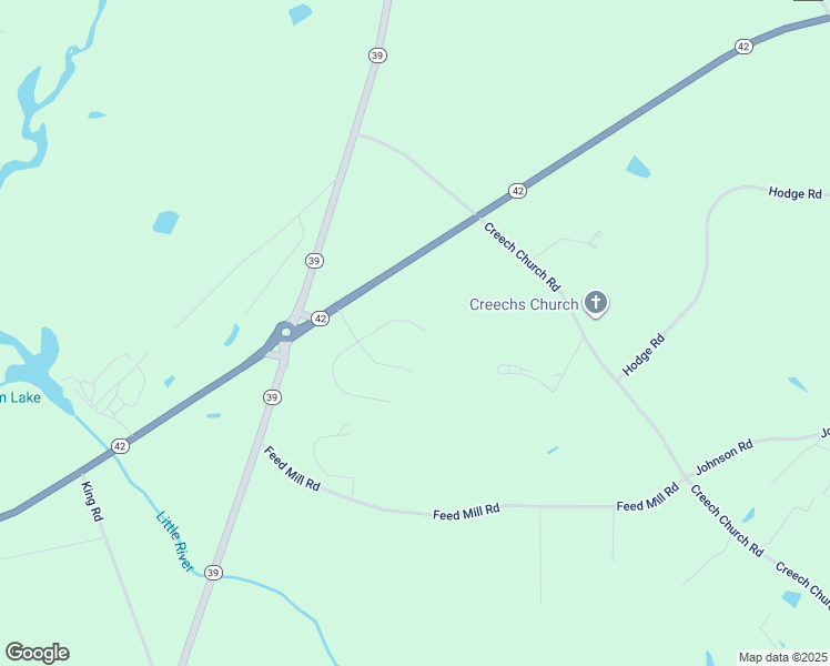 map of restaurants, bars, coffee shops, grocery stores, and more near 144 East Silverado Court in Kenly