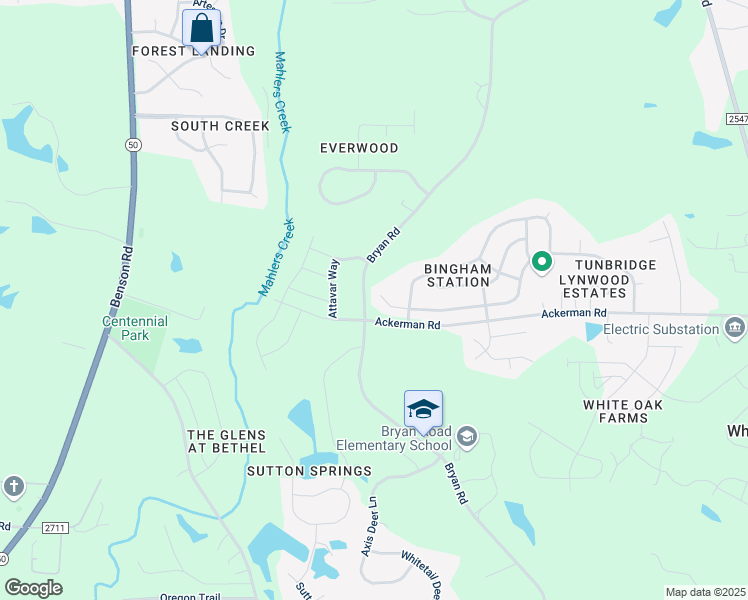 map of restaurants, bars, coffee shops, grocery stores, and more near 135 Sleeper Car Lane in Garner