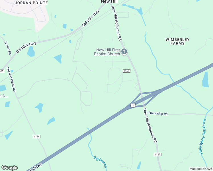 map of restaurants, bars, coffee shops, grocery stores, and more near 5145 Church Road in New Hill