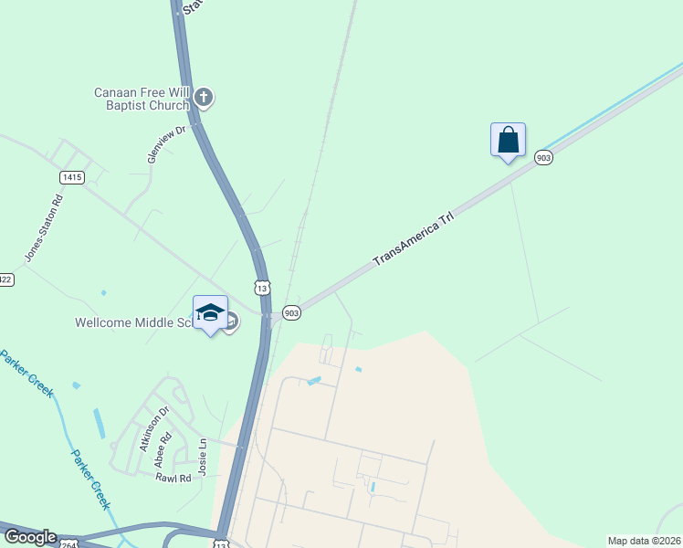 map of restaurants, bars, coffee shops, grocery stores, and more near 205 North Carolina 903 in Greenville