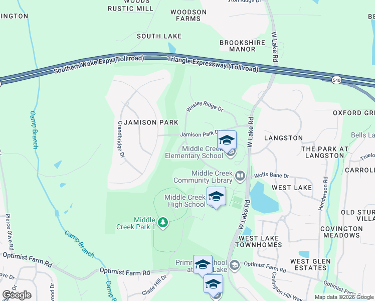 map of restaurants, bars, coffee shops, grocery stores, and more near 123 Jamison Woods Lane in Apex