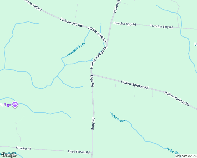 map of restaurants, bars, coffee shops, grocery stores, and more near 3400 Espy Road in Bradyville