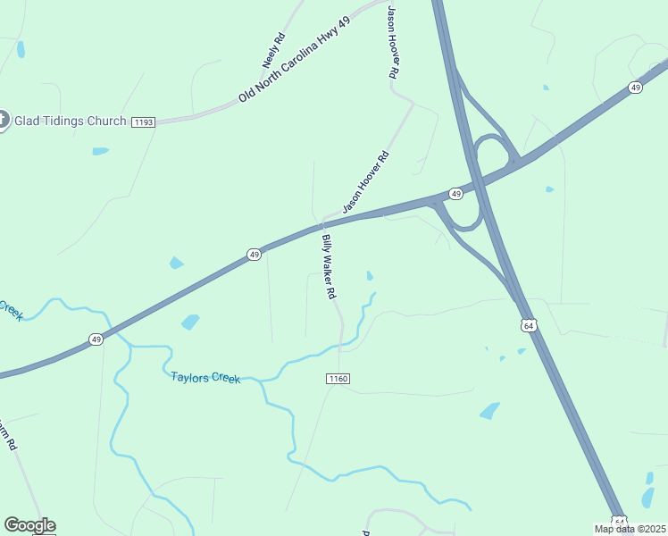 map of restaurants, bars, coffee shops, grocery stores, and more near 1155 Billy Walker Road in Asheboro