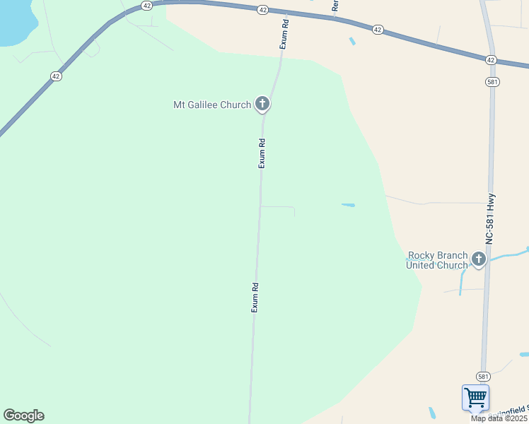 map of restaurants, bars, coffee shops, grocery stores, and more near 8561 Exum Road in Kenly
