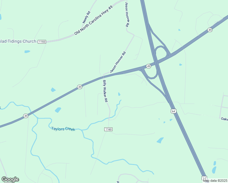 map of restaurants, bars, coffee shops, grocery stores, and more near 1155 Billy Walker Road in Asheboro