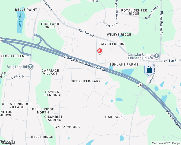 map of restaurants, bars, coffee shops, grocery stores, and more near 8044 Deer Meadow Drive in Apex