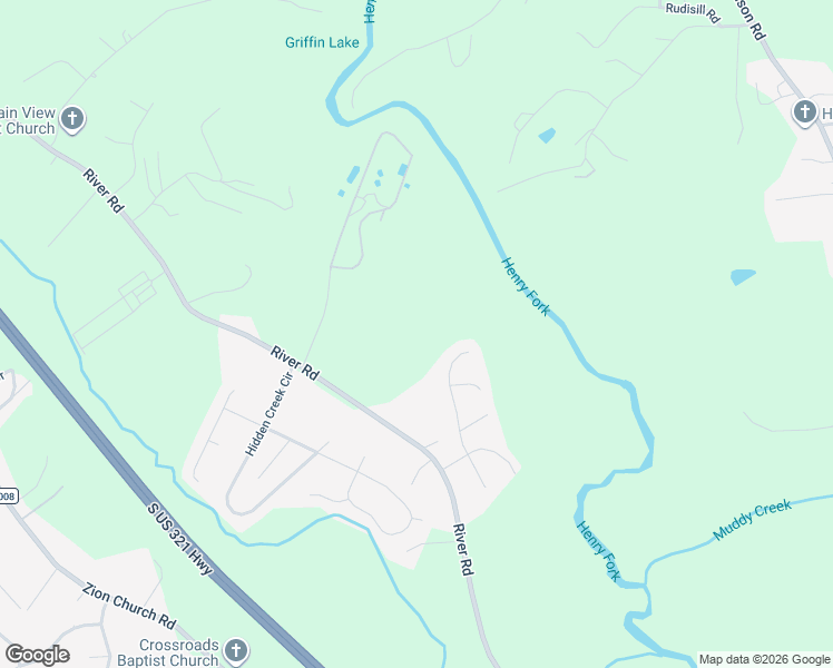 map of restaurants, bars, coffee shops, grocery stores, and more near 3715 Serenity Drive in Hickory