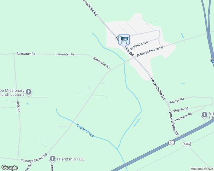 map of restaurants, bars, coffee shops, grocery stores, and more near 4725 Saint Marys Church Road in Lucama