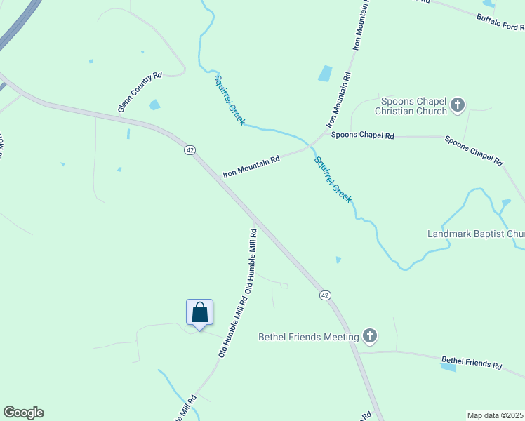 map of restaurants, bars, coffee shops, grocery stores, and more near 2509 North Carolina 42 in Asheboro