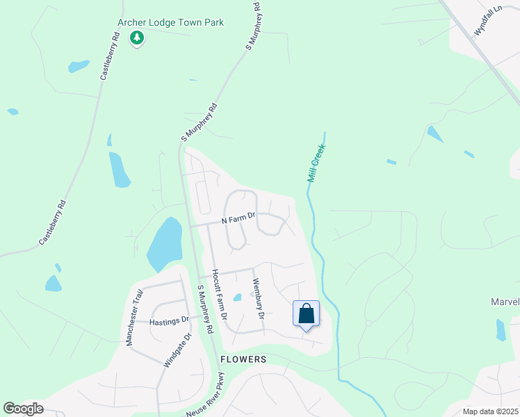 map of restaurants, bars, coffee shops, grocery stores, and more near 209 North Farm Drive in Clayton