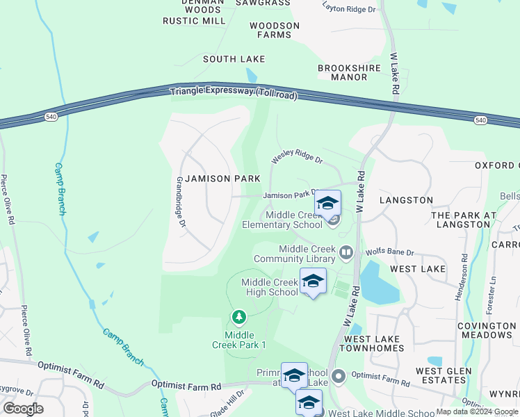 map of restaurants, bars, coffee shops, grocery stores, and more near 149 Jamison Woods Lane in Apex