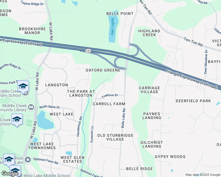 map of restaurants, bars, coffee shops, grocery stores, and more near 8117 Wheeler Woods in Apex