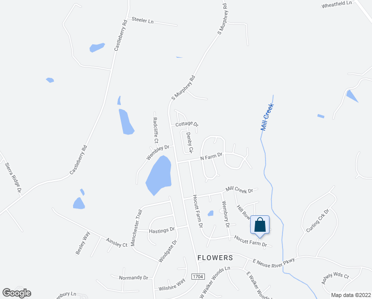 map of restaurants, bars, coffee shops, grocery stores, and more near 196 Denby Circle in Clayton