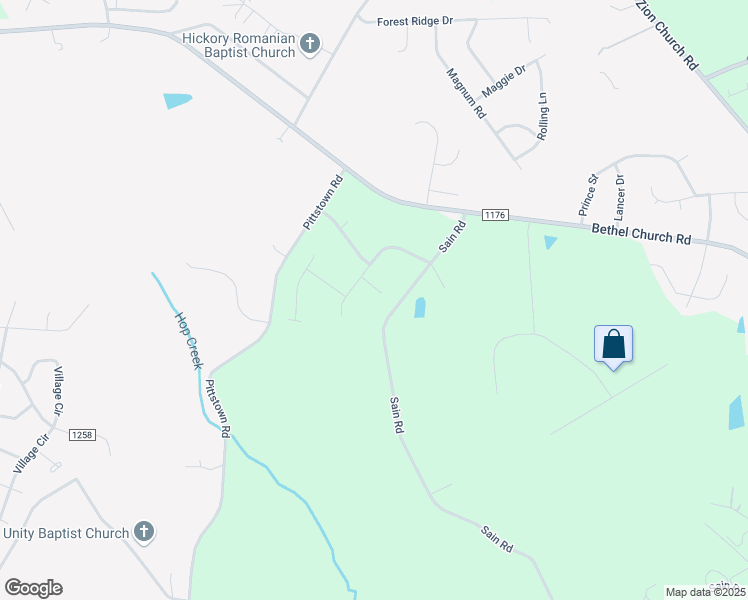 map of restaurants, bars, coffee shops, grocery stores, and more near 1443 Doan Ogden Court in Hickory