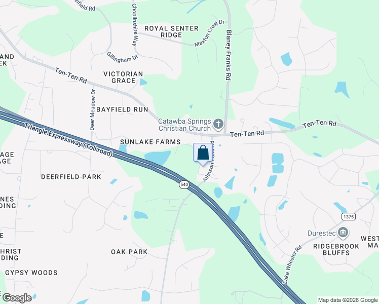 map of restaurants, bars, coffee shops, grocery stores, and more near 6624 Ten-Ten Road in Apex