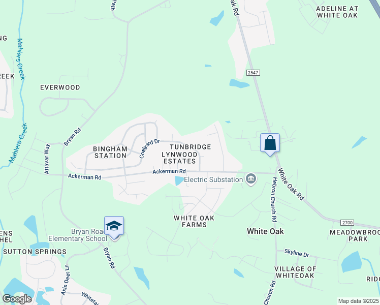 map of restaurants, bars, coffee shops, grocery stores, and more near 556 Coalyard Drive in Garner