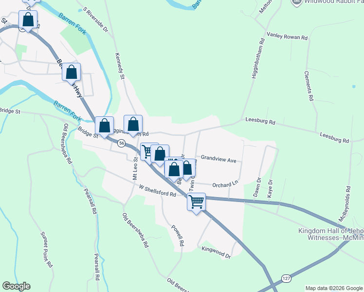 map of restaurants, bars, coffee shops, grocery stores, and more near 143 Beech Hill Drive in McMinnville