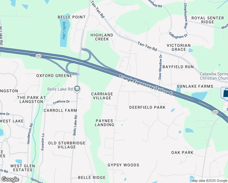 map of restaurants, bars, coffee shops, grocery stores, and more near 8108 Rhodes Road in Apex