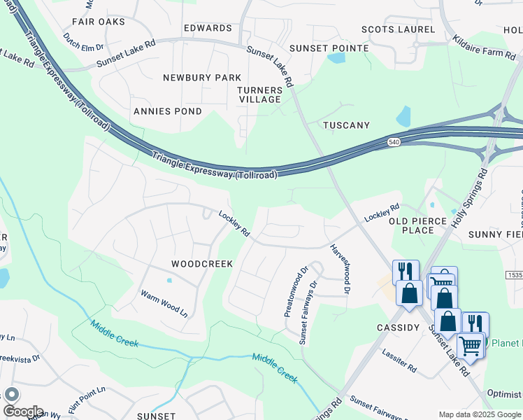 map of restaurants, bars, coffee shops, grocery stores, and more near 19 Castien Cove Place in Apex