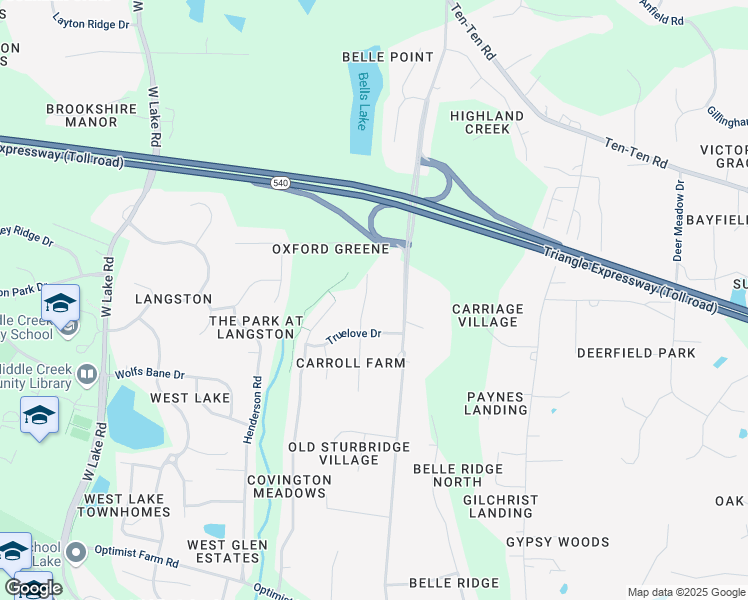 map of restaurants, bars, coffee shops, grocery stores, and more near 8128 Wheeler Woods in Apex