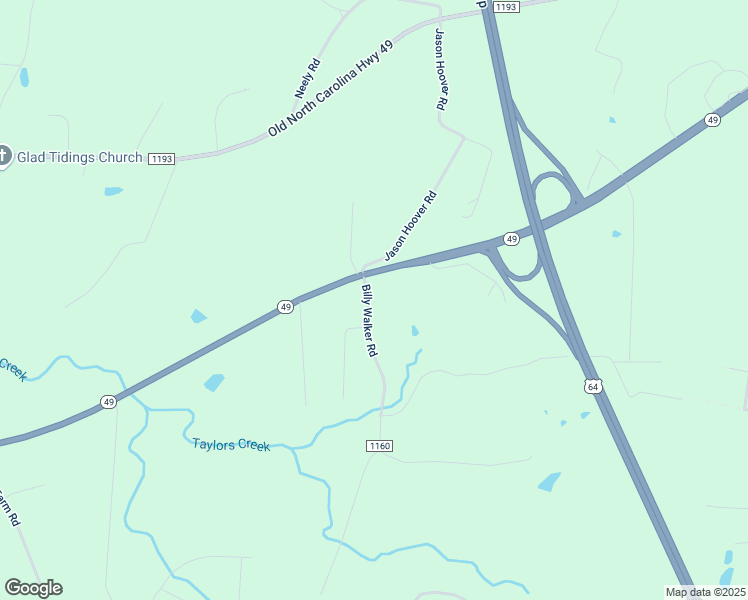 map of restaurants, bars, coffee shops, grocery stores, and more near 1139 Billy Walker Road in Asheboro