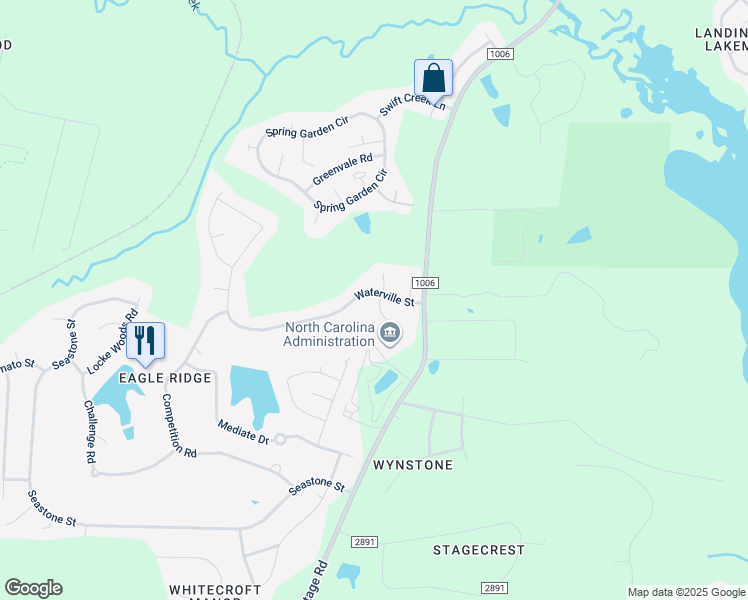 map of restaurants, bars, coffee shops, grocery stores, and more near 141 Waterville Street in Raleigh