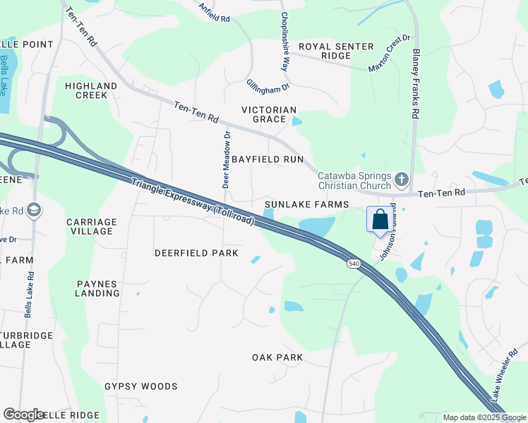 map of restaurants, bars, coffee shops, grocery stores, and more near 8001 Fawnview Court in Apex