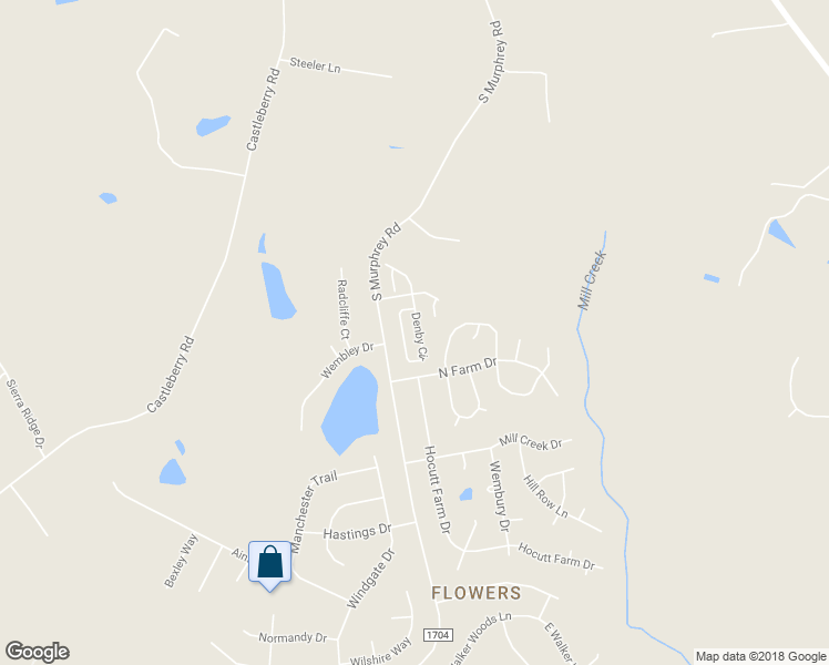 map of restaurants, bars, coffee shops, grocery stores, and more near 84 Denby Circle in Clayton