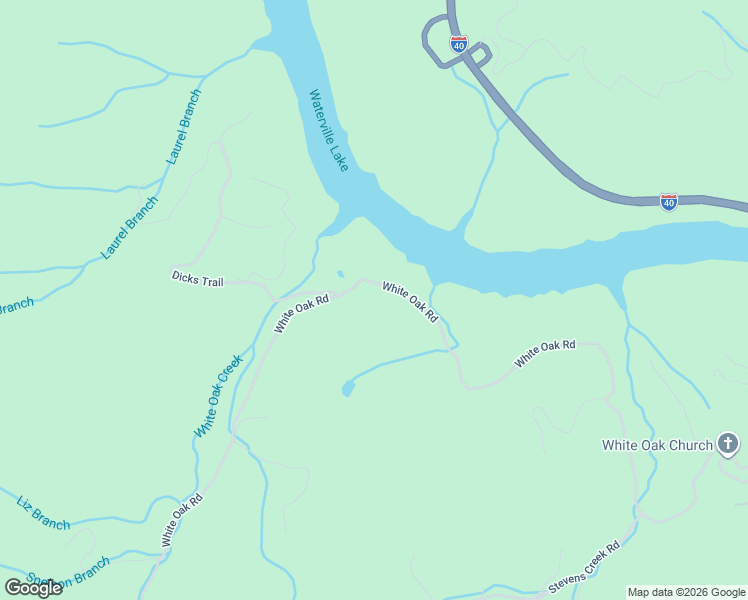 map of restaurants, bars, coffee shops, grocery stores, and more near 9295 White Oak Road in Waynesville