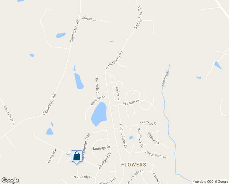 map of restaurants, bars, coffee shops, grocery stores, and more near 250 Denby Circle in Clayton