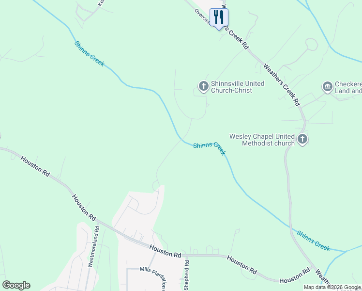 map of restaurants, bars, coffee shops, grocery stores, and more near 232 Sugar Hill Road in Troutman