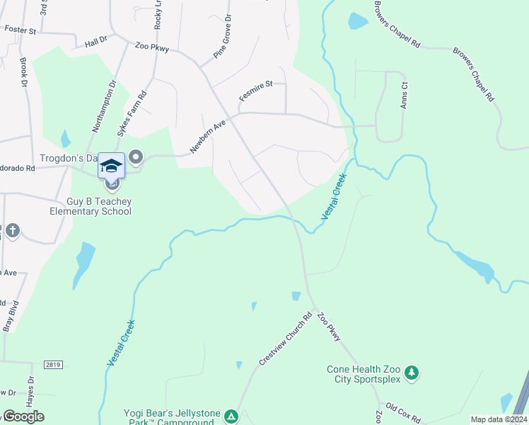 map of restaurants, bars, coffee shops, grocery stores, and more near 855 Holly Drive in Asheboro