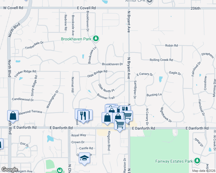 map of restaurants, bars, coffee shops, grocery stores, and more near 1809 Interurban Way in Edmond
