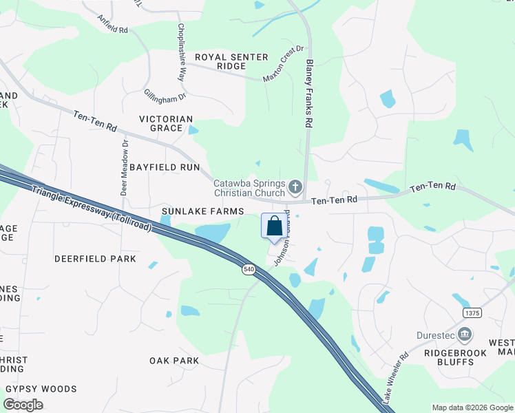 map of restaurants, bars, coffee shops, grocery stores, and more near 6624 Ten-Ten Road in Apex