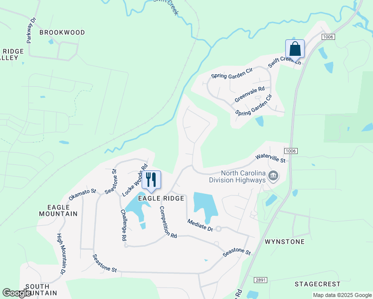 map of restaurants, bars, coffee shops, grocery stores, and more near 106 Cyprine Court in Raleigh