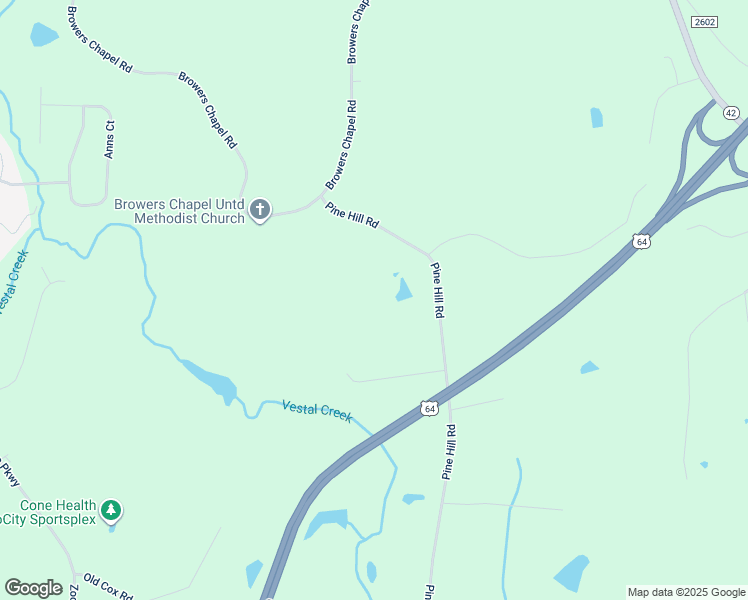 map of restaurants, bars, coffee shops, grocery stores, and more near 1150 Pine Hill Road in Asheboro