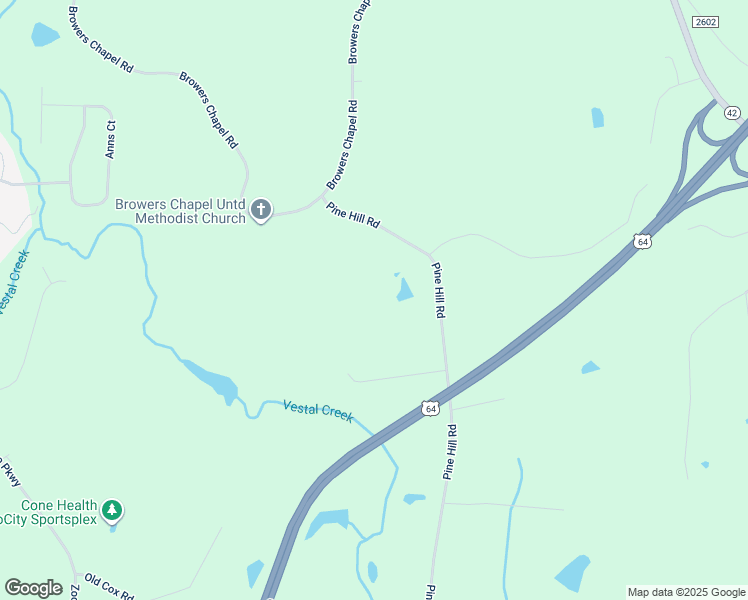map of restaurants, bars, coffee shops, grocery stores, and more near 1150 Pine Hill Road in Asheboro