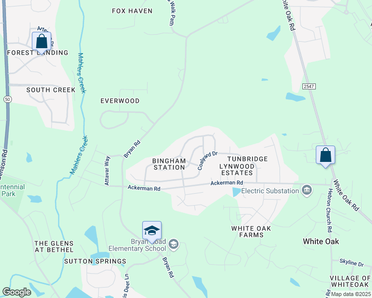 map of restaurants, bars, coffee shops, grocery stores, and more near 324 Steel Hopper Way in Garner